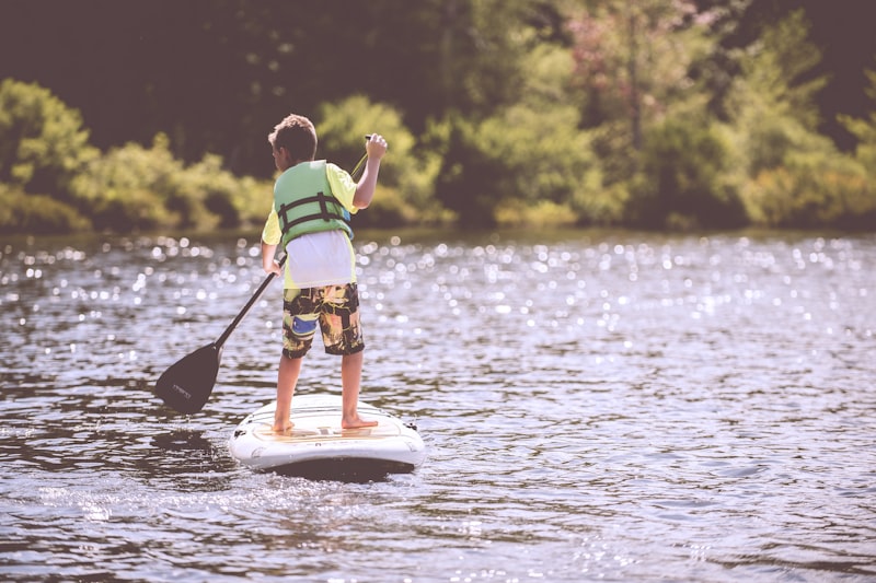 Paddleboarding on a calm river