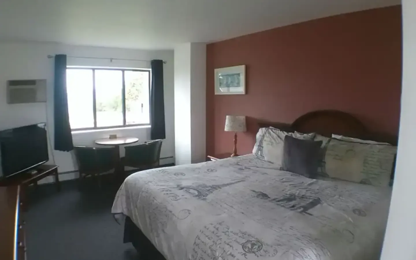 King Bed Lake View Room 12 at Crystal Lake Resort